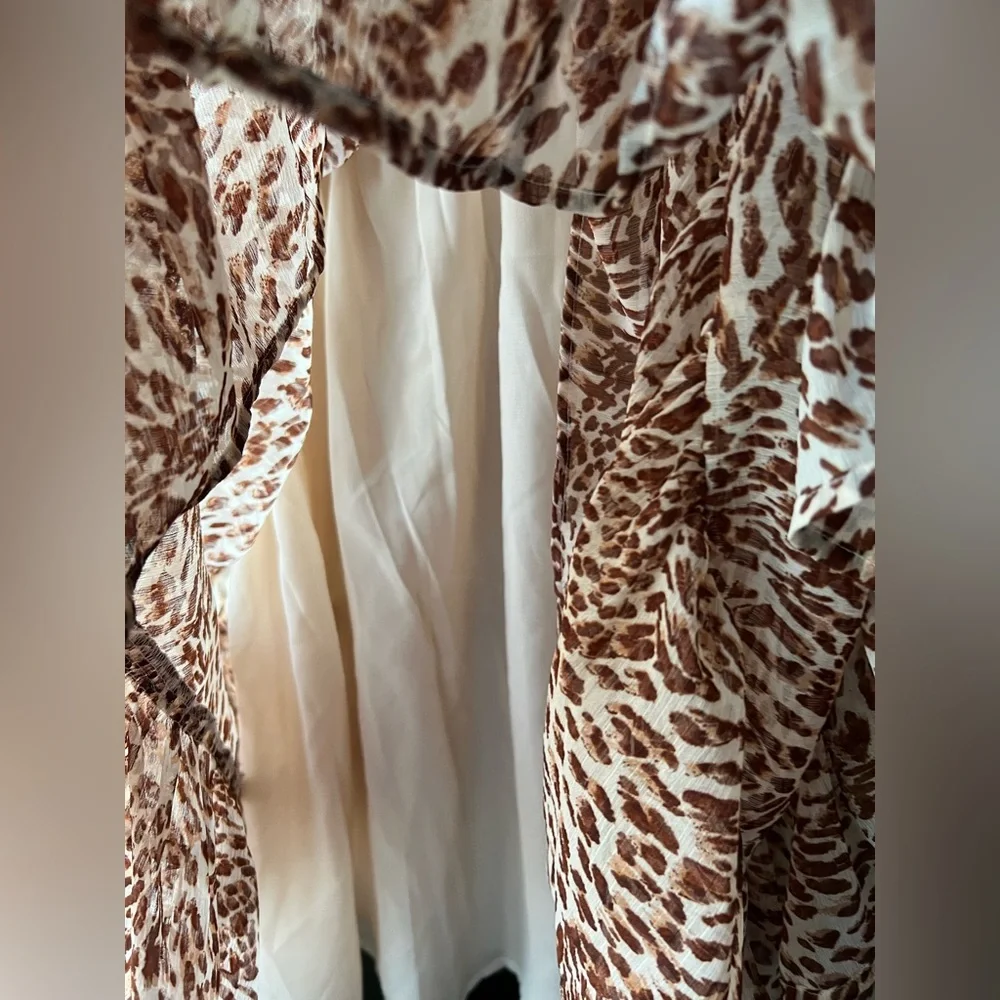 Jessica Simpson - NWT - 1X - Leopard Print Long Sleeve Dress - Lined -Sandshell - Picture 2 of 11